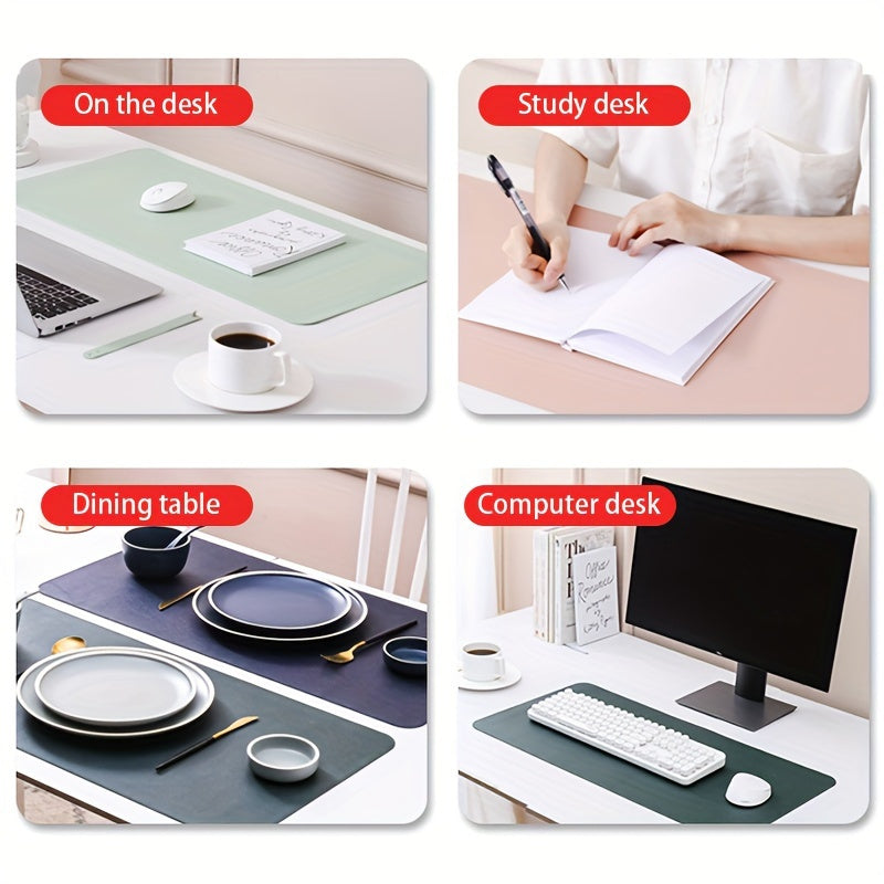 1pc Pu Leather Mouse Pad Large Size Waterproof And Stainproof Multi-function Mouse Pad Office, Leather Desk Pad, Laptop Pu Leather Mouse Pad, Non-slip Desk Pad