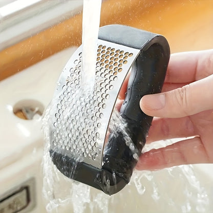 1pc Stainless Steel Garlic Press, Manual Vegetable Cutter & Fruit Masher, Easy-to-Use Kitchen Tool, for Chopping & Smashing Garlic, with No Electricity Required, for Home, Restaurant & Supermarket Use