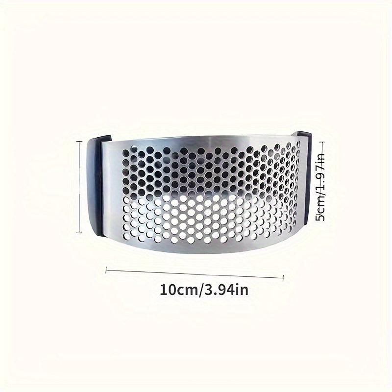 1pc Stainless Steel Garlic Press, Manual Vegetable Cutter & Fruit Masher, Easy-to-Use Kitchen Tool, for Chopping & Smashing Garlic, with No Electricity Required, for Home, Restaurant & Supermarket Use