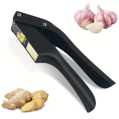 1pc Stainless Steel Garlic Press, Multifunctional 2in1 Garlic Slicer & Mincer, Washable Garlic Crusher, Kitchen Garlic Chopper, Ginger Squeezer, Garlic Masher, Kitchen Gadgets, No Power Required