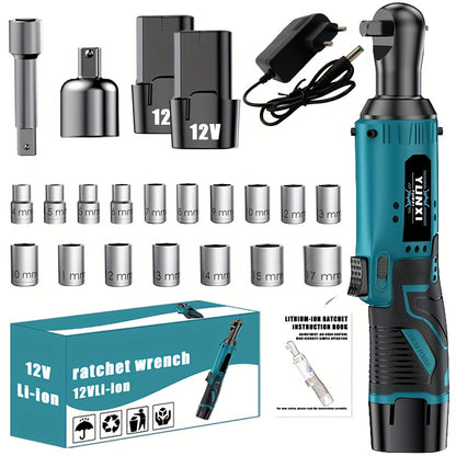 2025 New Electric Wrench, Portable Ratchet Wrench, Automotive Maintenance Angle Crane Installation Tool, Effort-Saving Quick-Release Wrench for Home Renovation, Ergonomic Socket Design, Featuring Adjustable Speed ​​Trigger, Ide