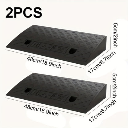 2pcs Heavy-Duty Portable Ramps with Non-Slip Surface - 5cm Height, Durable Plastic Construction for Cars, Motorcycles, Wheelchairs, and Pets - Easy to Use for Loading and Unloading, Accessibility Ramp for Outdoor Use, Car Ramp