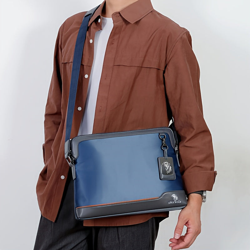 Men's Large Laptop & Wallet-like Tote - Soft Slim Texture, Adjustable Strap, Fits 38.1cm Devices - Ideal for Travel, Gym & Daily Use - Black & Blue Color Options