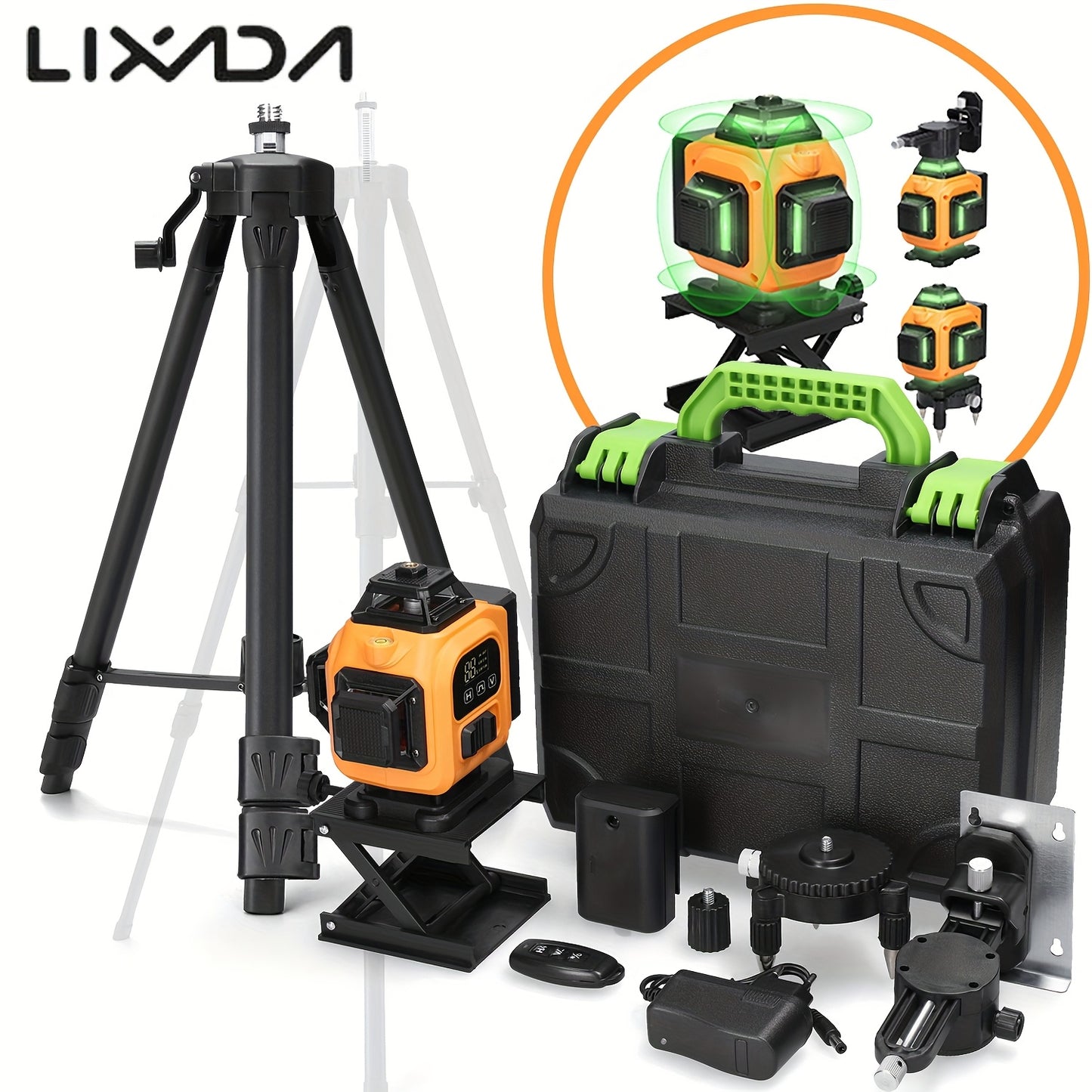Lixada 4D 16 Lines Laser Level 3° Self-leveling Machine USB Rechargeable Lithium Battery Leveling Tool With Vertical Horizontal Tilt Lines