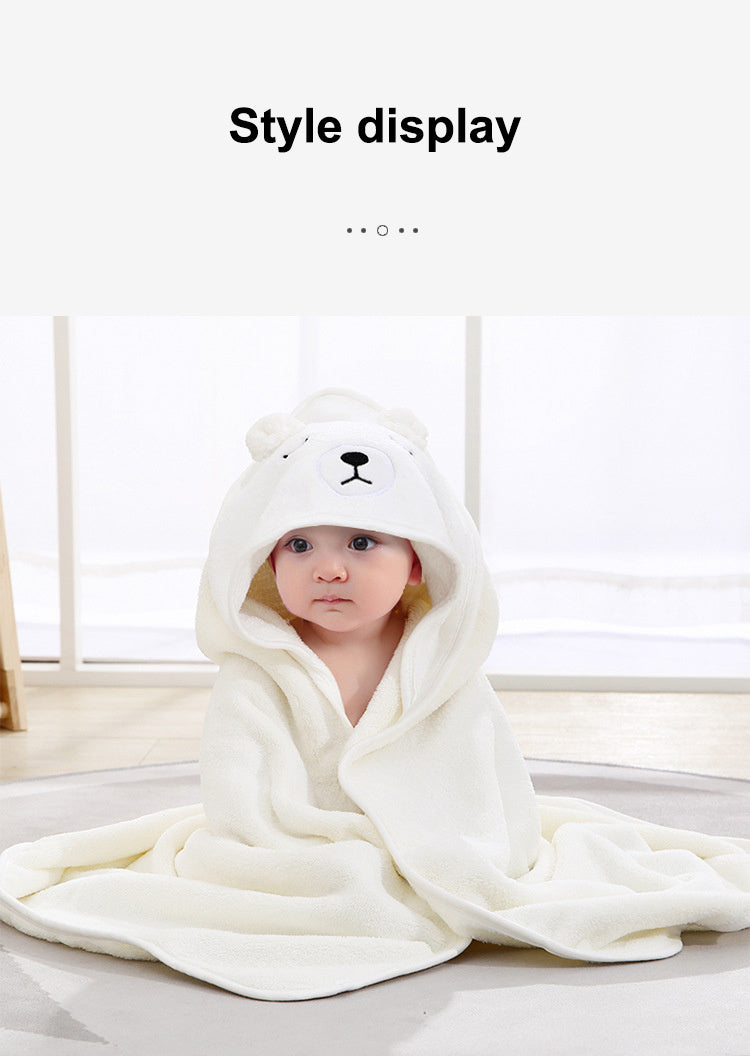 Baby Bath Towel Girl Boy Baby Towel Newborn With Hood Cartoon Coral Fleece Infant Towels Blanket Newborn Baby Bathrobe Infant, Christmas Halloween Gift