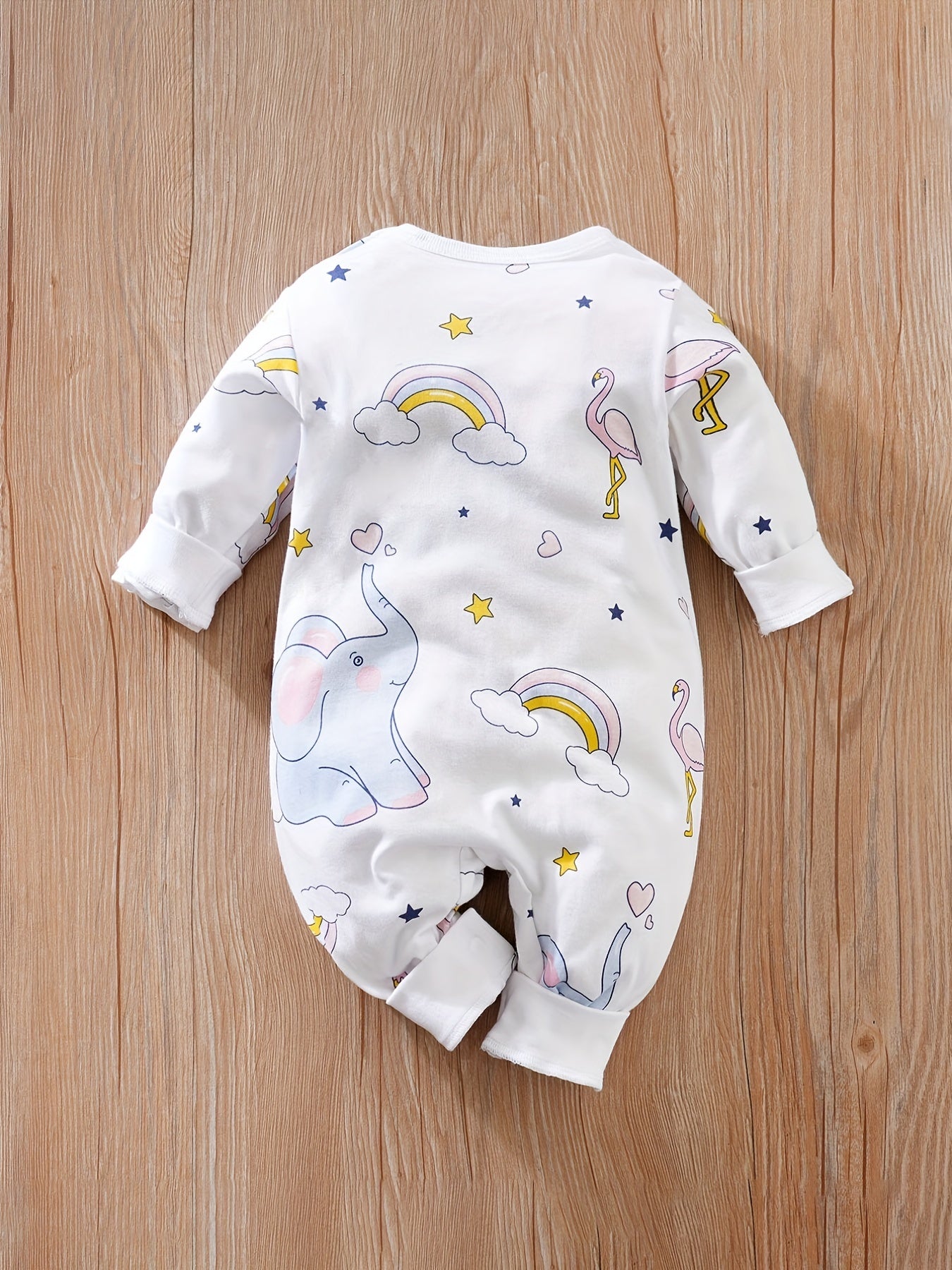 Macacão de manga comprida com gola redonda para bebé com estampado fofo de coala de desenho animado