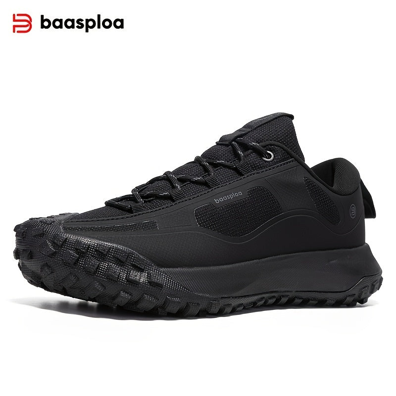 BAASPLOA Men'S All-Season Hiking & Outdoor Walking Shoes - Casual Lace-Up Camp Sneakers, Solid Fabric Upper, Breathable Inner, Non-Slip MD Sole, Low Top, for Daily Leisure Activities