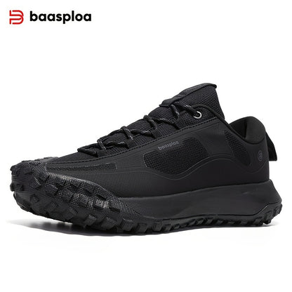 BAASPLOA Men'S All-Season Hiking & Outdoor Walking Shoes - Casual Lace-Up Camp Sneakers, Solid Fabric Upper, Breathable Inner, Non-Slip MD Sole, Low Top, for Daily Leisure Activities
