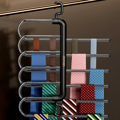 1pc Multi-layer Pants Hanger, Stainless Steel Rack, Save Space Storage And Organization For Wardrobe, Closet, Bedroom, Suitable For Pants, Jeans, Scarves