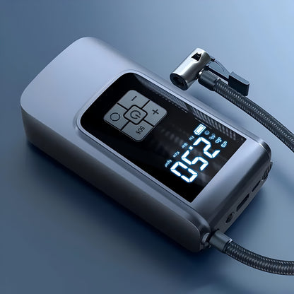 Portable Tire Inflator Air Compressor with Pressure Gauge - 150PSI Electric Pump with LED Flash Screen, 2000mAh Rechargeable Lithium Battery, USB Charging, for Cars, Motorcycles, Bicycles, Balls