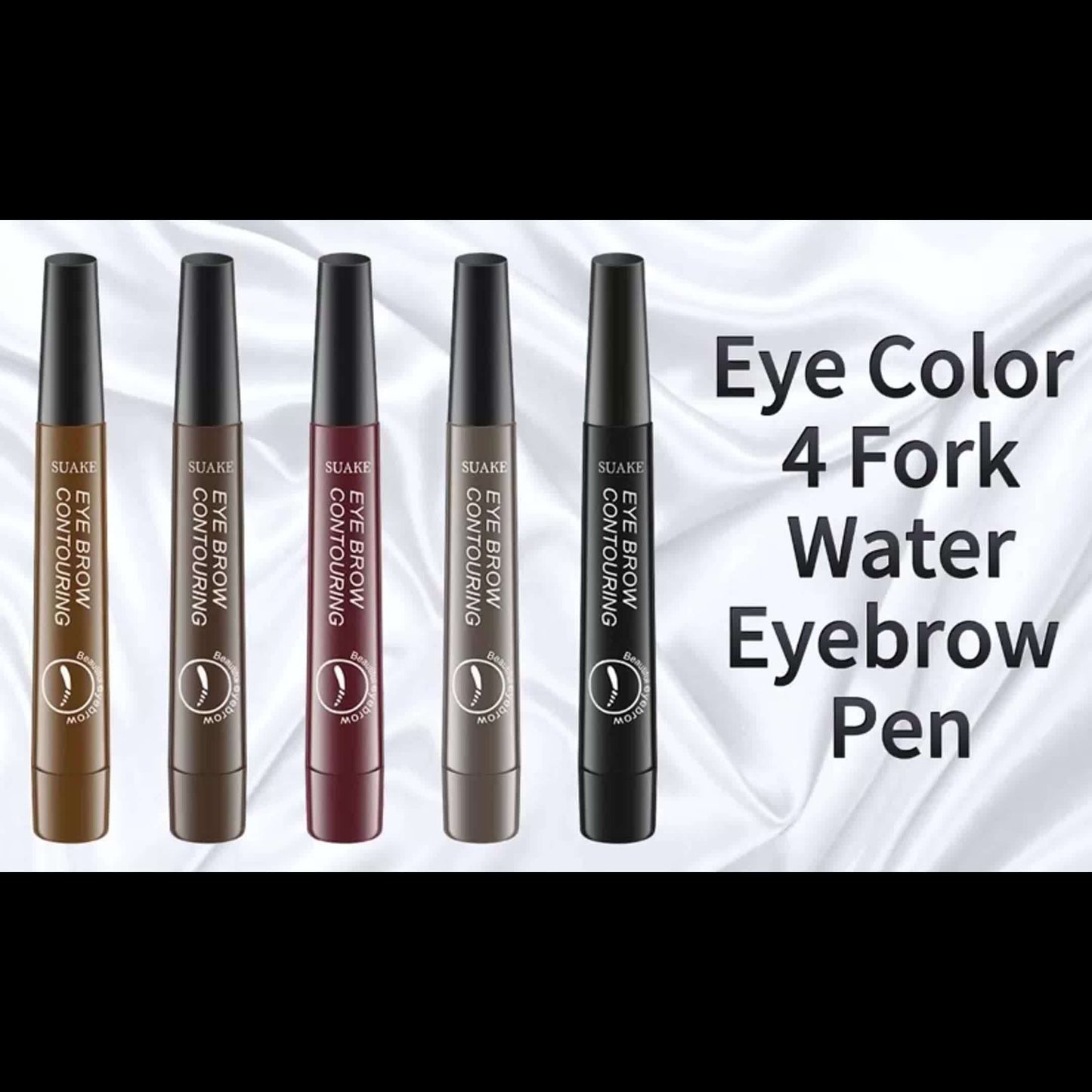 4pcs Professional Makeup Artist Ultra-Fine 4-Branch Eyebrow Pencil, Waterproof & Sweatproof, Natural 3D Wild Brow Look, Realistic Definition, Smudge-Free, Black Set - Perfect Christmas or Birthday Gift