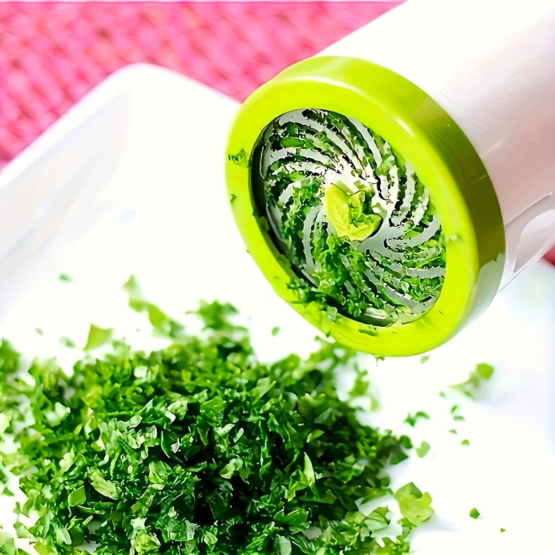 Manual Herb & Vegetable Chopper Grinder - Quick Chopping for Parsley, Cilantro, Carrots, Zucchini - Durable Plastic Kitchen Tool for Home Cooking & Restaurant Use, Sleek Kitchenware | Efficient Chopping