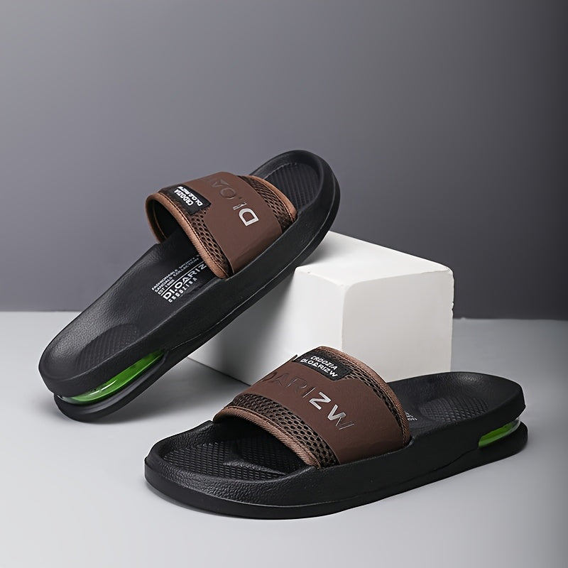 Men'S Casual Slip-On Sandals with "2W" Embroidery - Non-Slip, EVA Material, Black and Brown, Comfortable for Indoor and Outdoor Use, Casual Footwear | Stylish Sandals | EVA Sandals