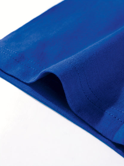 T-shirt infantil de cor sólida, blusa casual de manga curta, t-shirt infantil para o verão.