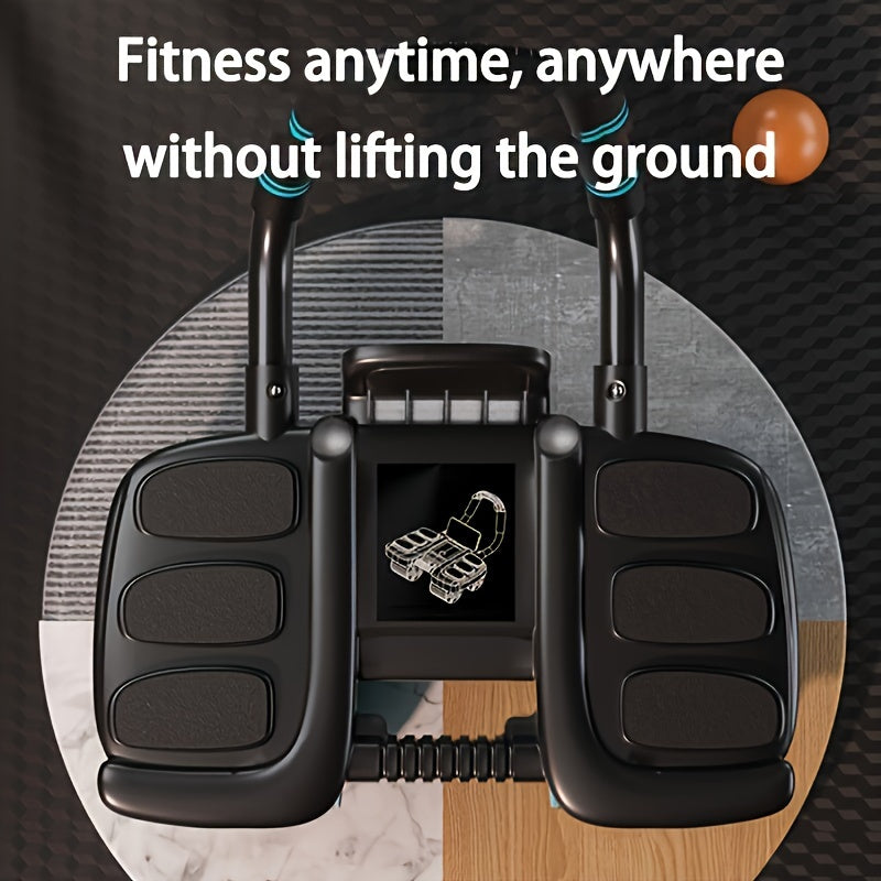 Lingpeng Smart Ab Roller with Automatic Rebound - 4-Wheel Core Strength Trainer & Elbow Support Pad, Durable PP/TPE Material, Ideal for Home Fitness, Lingpeng