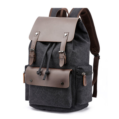 1pc Trendy Retro Canvas Computer Bag Backpack, Student School Bag, Retro Casual Backpack, Strong Durable Travel Business Trip Storage Bag