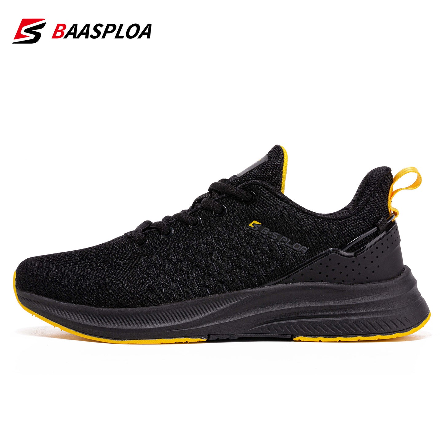 Baasploa Men's lightweight running shoes, mesh shoes with lace-up style, outdoor sports tennis shoes, lightweight and breathable, suitable for daily wear