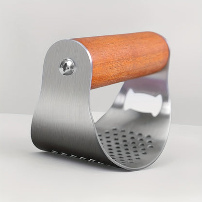 Heavy-Duty Manual Garlic Press with Built-in Bottle/Can Opener - Stainless Steel Garlic Crusher, Non-Slip Grip - Easy-to-Use Garlic Grinder for Kitchen, Camping, Picnics - Heavy-Duty Construction, No Electricity Needed - Idea