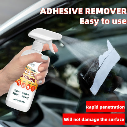 Glue Adhesive Remover, Sticker Residue Removal Spray Easily Takes Off Tape, Labels, Rubber and Film Residue from Glass & Plastic with Scraper & Towel, Wave Goodbye to Sticky Situations - 300ml/10oz