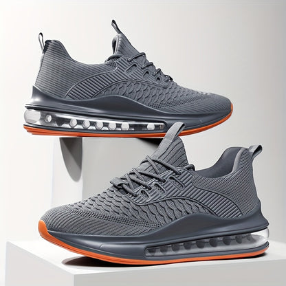 Men's & Teen ' Heavy-Duty Running Sneakers - Wide Width Available, All-Season Low-Top Lace-Up Sneakers with Cushioned PU Sole, Round Toe & All-Terrain Traction for Gym,, Casual Wear - Breathable Fabric Upper (Dad Sneakers)