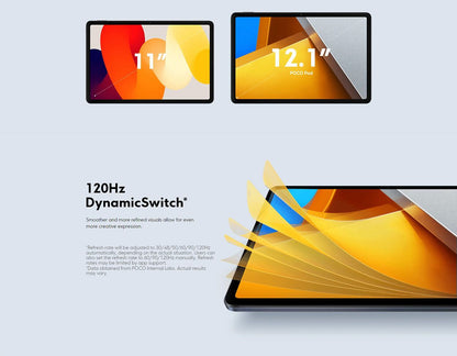Xiaomi Poco Pad Tablet 12.1 Inch, 8GB + 256GB, Android Tablet WiFi, 1600 x 2650 Resolution, 120Hz Display, 10000mAh Battery, 33W Fast Charging