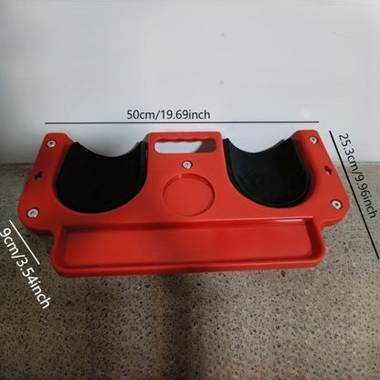 1pc Red & Black Rolling Kneeling Pad with Wheels & Built-In Tool Tray - Comfortable Cushioned Metal Platform for Carpenters, Machine Workers, Flooring & Auto Repairs