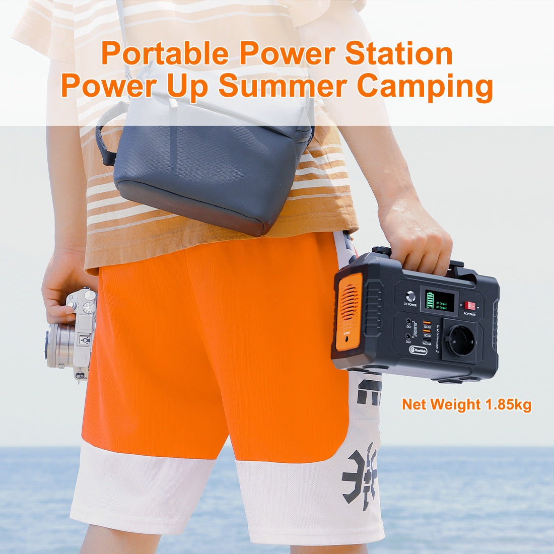 200W Portable Power Station, 60W Foldable Solar Panel, 151Wh Digital Display Solar Generator, with BMS Smart Battery | High-Density Lithium Battery | Sine AC Power, Home Backup | Outdoor Travel Essential Set, Portable Generator