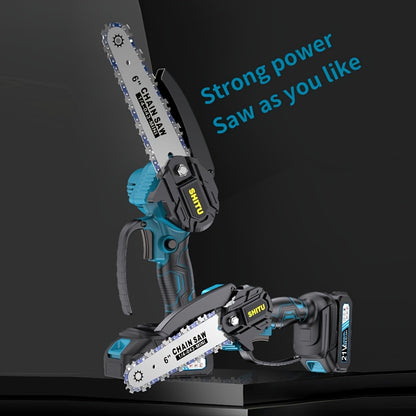 2025 New Cordless Mini Chainsaw, Lightweight and Portable Electric Tree Trimmer, Equipped with Splash Guard, Safety Lock, Rechargeable Battery and Safe Finishing, Can Quickly Cut Tree Branches, Yards, Houses and