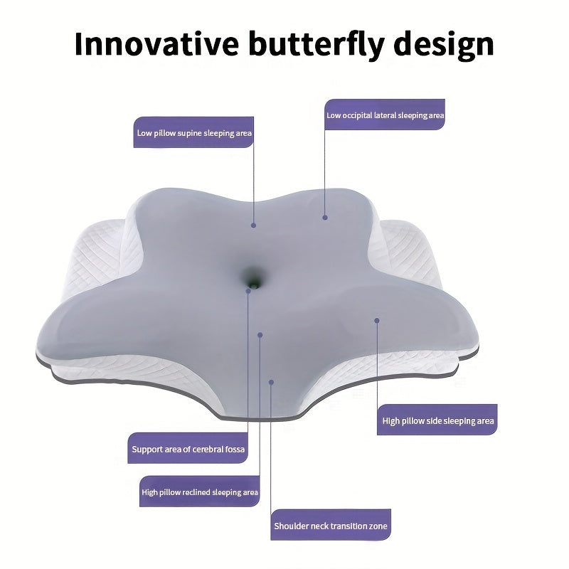 1pc Cervical Pillow - Slow Rebound Cooling Neck Support Pillow with Ergonomic Design, Machine Washable Pillowcase - Side Sleeping, Back Sleeping, Stomach Sleeping - Ideal for, Sleeping, Back Sleepers