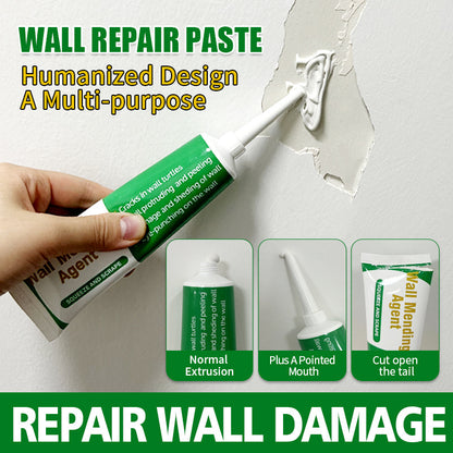 Waterproof Wall Repair Paste - Odorless, Paint-Free Putty with Scraper, Ideal for Indoor Decoration and Graffiti Repair, 100g Free Tool Included, Perfect Home Wall Restoration Product, Wall Repair Kit|Sleek White Container|Du