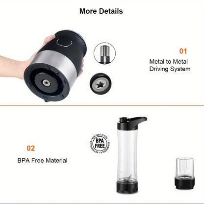 500W Portable Personal Blender Mixer Food Processor with Chopper Bowl 600ml Juicer Bottle Meat Grinder Youngsters Food Maker