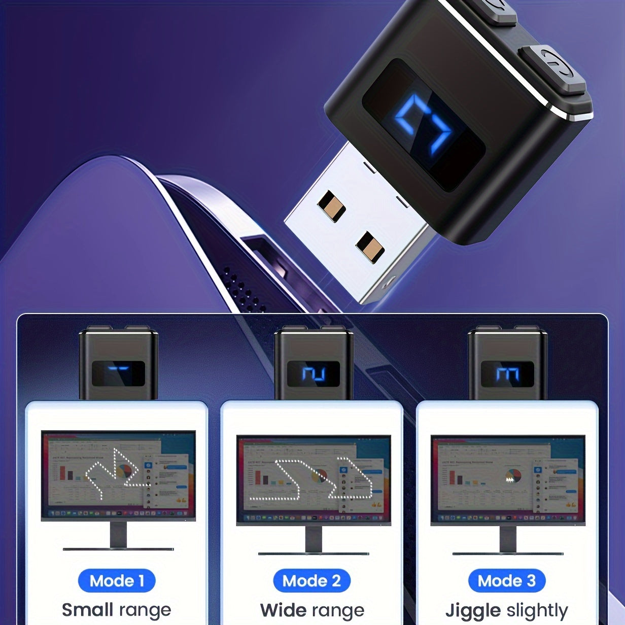 Vaydeer Mini Metal Mouse Jiggler, Made of High-Quality Aluminum Alloy, Longer Service Life, Plug and Play, Undetectable, 3 Natural and Random Tracks, USB Mouse Mover Can Improve Your Work Efficiency and Prevent Computer Sleep