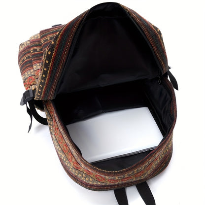 2025 Vintage Style Backpack with Adjustable Straps, Multiple Compartments in Brown, Red, Blue and Gray, Large Capacity Travel Backpack and Daypack, Travel Backpack