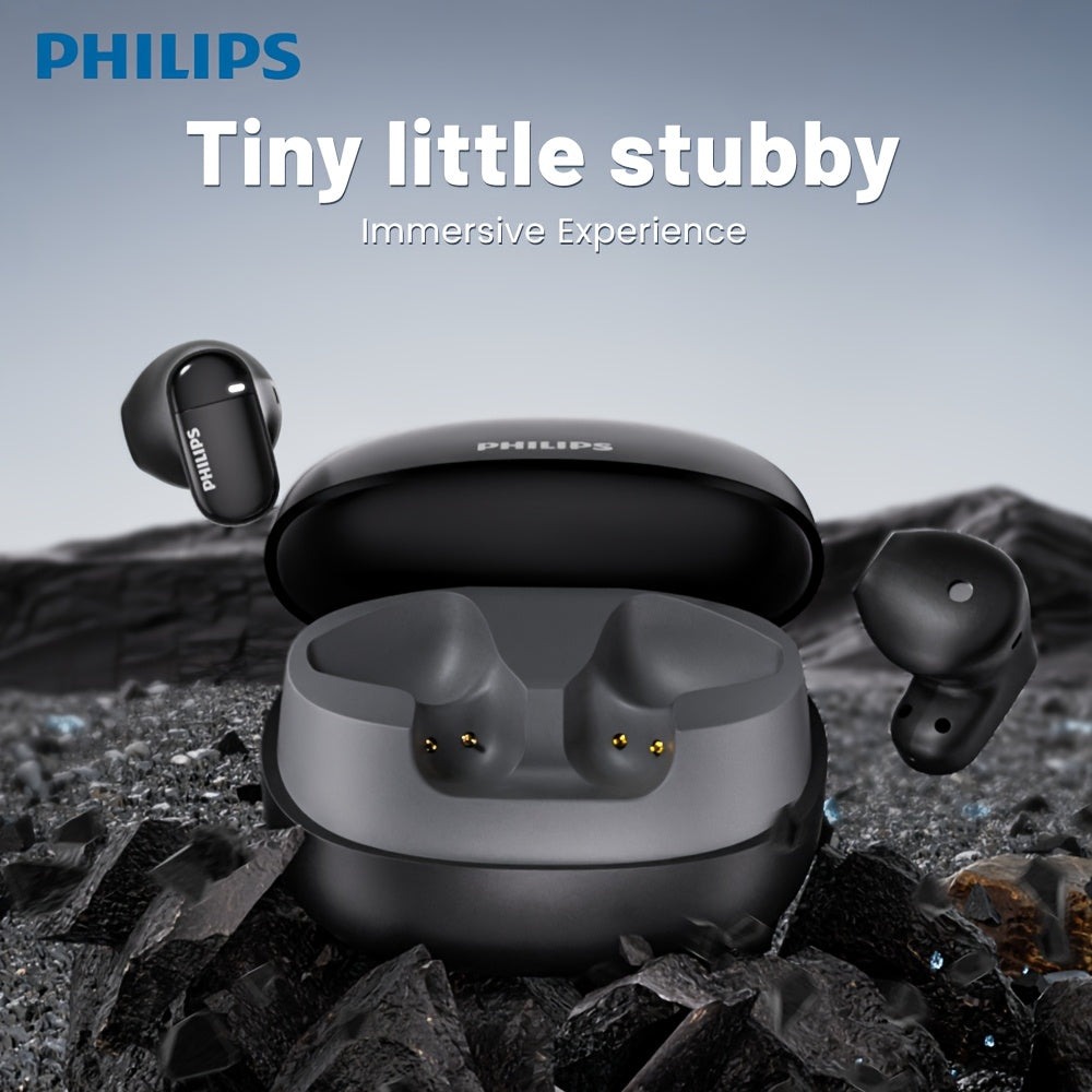 For Philips True Wireless BT Earbuds - Noise Cancelling HiFi Sound, In-Ear Headset with Mic, Sweat-Resistant, Touch Control, USB-C Charging, Compatible with iOS & Android Devices, Sports & Fitness, TAT2169, Wireless Headphone