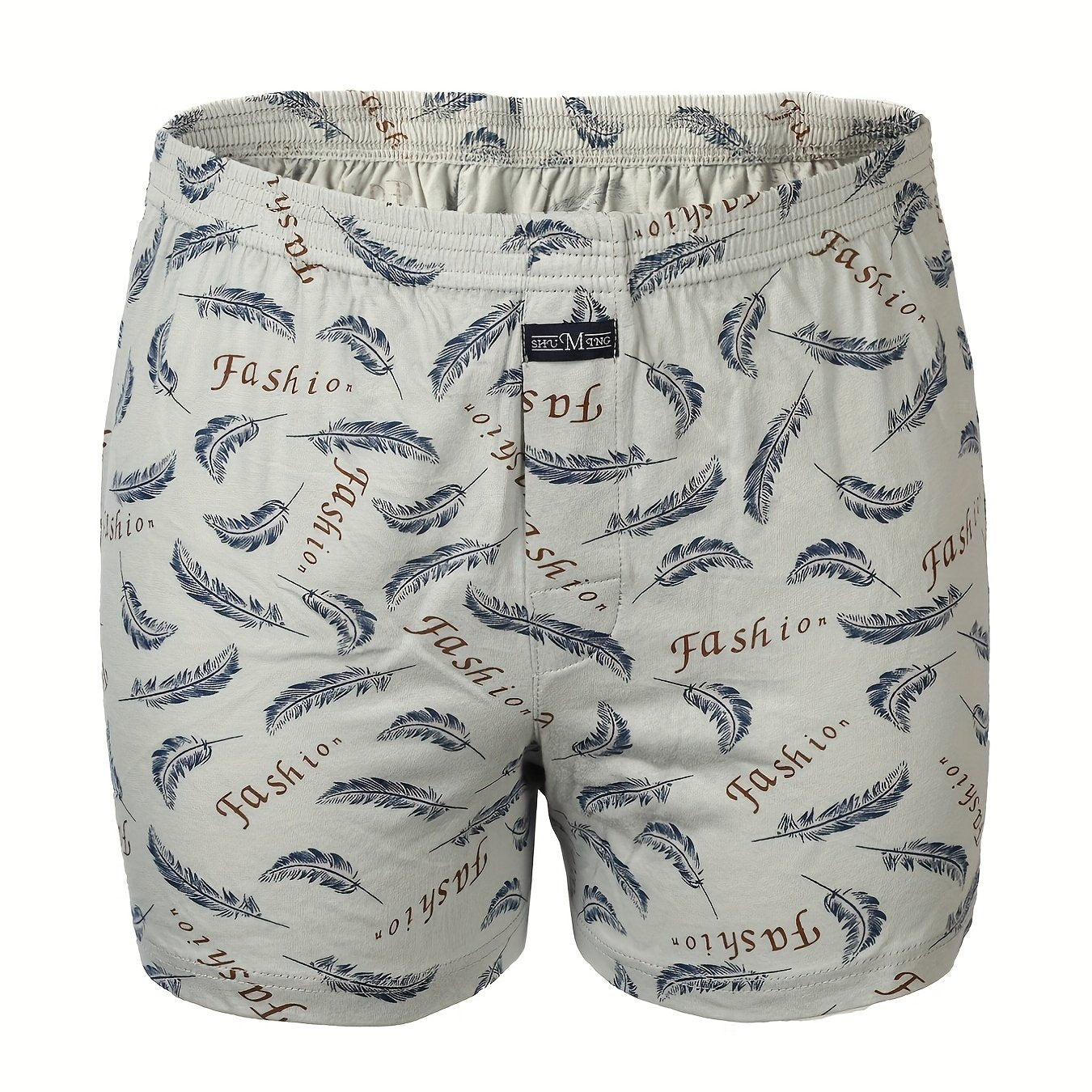 Calça de homem em algodão puro com estampado de flechas, larga, ideal para pijamas, de cintura subida e com gancho profundo.