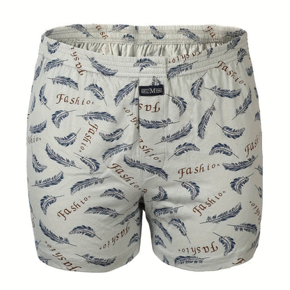 Calça de homem em algodão puro com estampado de flechas, larga, ideal para pijamas, de cintura subida e com gancho profundo.