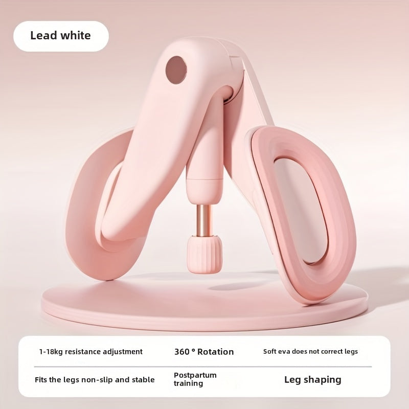 Pelvic Floor & Leg Trainer - Home Fitness Equipment for Slimming, Recovery & Muscle Toning - Countless Workouts, Durable ABS Material, White/Pink