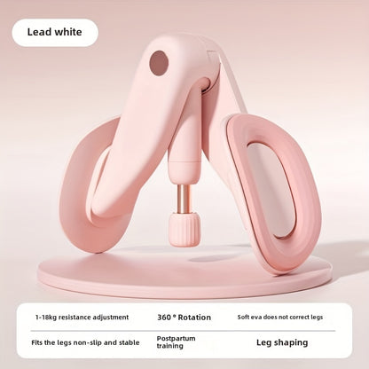 Pelvic Floor & Leg Trainer - Home Fitness Equipment for Slimming, Recovery & Muscle Toning - Countless Workouts, Durable ABS Material, White/Pink
