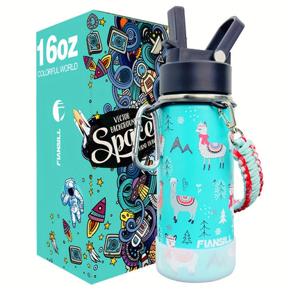 12oz Stainless Steel Vacuum Insulated Water Bottle with Flansill, Leak-Proof, BPA-Free, Portable, Ideal for Students, Daily Hydration Gift for Son and Daughter, Independence Day, Thanksgiving, New Year, Labor Day, Kids