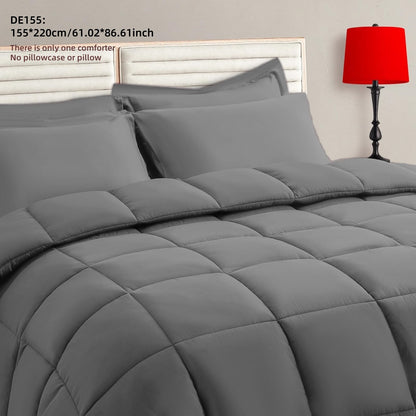 Cozy French-Style Plaid Quilted Comforter - Soft, Warm & Machine Washable for All Seasons