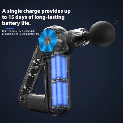 Portable USB Rechargeable Massage Gun Featuring 9 Interchangeable Heads for Comprehensive Body Massage, Including Deep Tissue for Back And Arms. This Handheld Electric Muscle Massager Is Ideal for Sports And Fitness Enthusias
