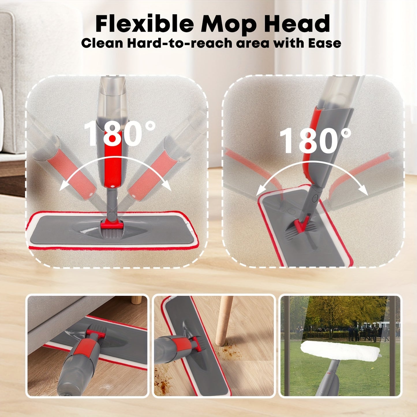 1set, Multi-purpose Spray Mop For Cleaning Floors With Extra Reusable Washable Pads And Refillable Sprayer - Wet/dry Spray Mop Set For Home And Kitchen, Hardwood, Laminate And Vinyl Planks, Cleaning Supplies, Cleaning Tool, B