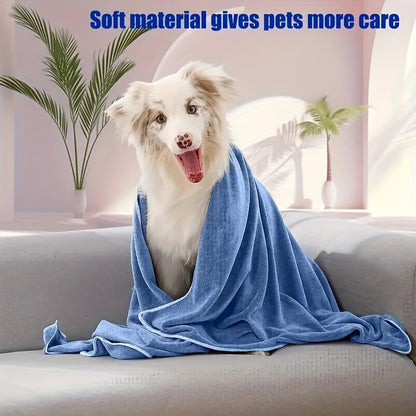 1pc Super Absorbent Dog Bath Towel With Adorable Embroidery - Gentle & Stylish Cleaning Solution For Your Furry Friend