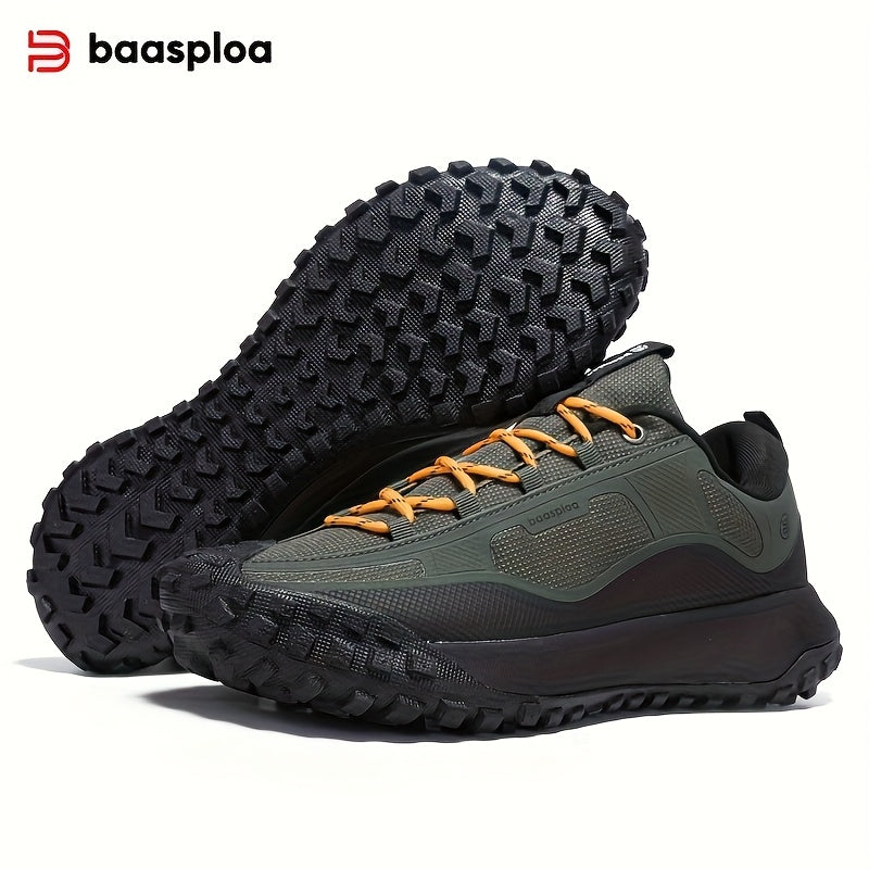 BAASPLOA Men'S All-Season Hiking & Outdoor Walking Shoes - Casual Lace-Up Camp Sneakers, Solid Fabric Upper, Breathable Inner, Non-Slip MD Sole, Low Top, for Daily Leisure Activities