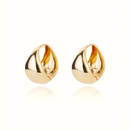 Hypoallergenic stainless steel French Golden hoop earrings, anti-fade, comfortable and versatile, simple and elegant, high-quality fashionable Women's earrings for daily wear or parties, jewelry accessories, are exquisite gif