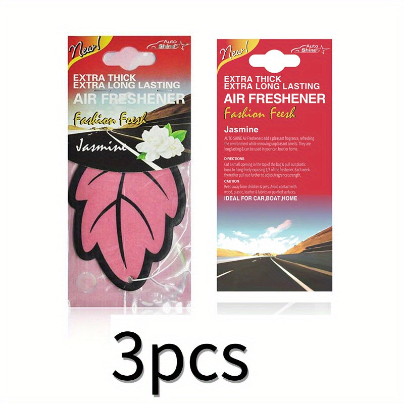 3-60pcs Car Air Freshener Natural Scented Tea Paper Auto Hanging Vanilla Perfume Fragrance Leaf Shape Car Interior Accessories Christmas Gift