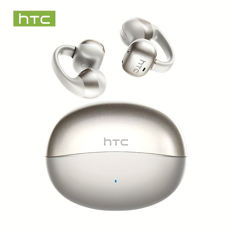HTC NE56 Wireless Earbuds with 6.0 Low-Latency HD Voice, Noise Cancellation, Built-in Microphone, USB Rechargeable, Compatible with iOS & Android, Portable & Comfortable Design