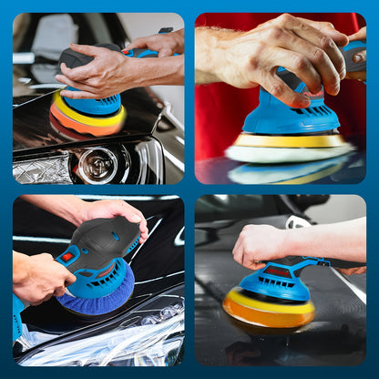 21V Buffer Polisher, 150mm Sand Disc Buffer Polisher for Car Detailing, with Polish And Wax Function, 5000RPM, Electric Polishing Tool for Car And Furniture, Home Bathroom Wall Cleaning, Suitable for Yofidra Batteries