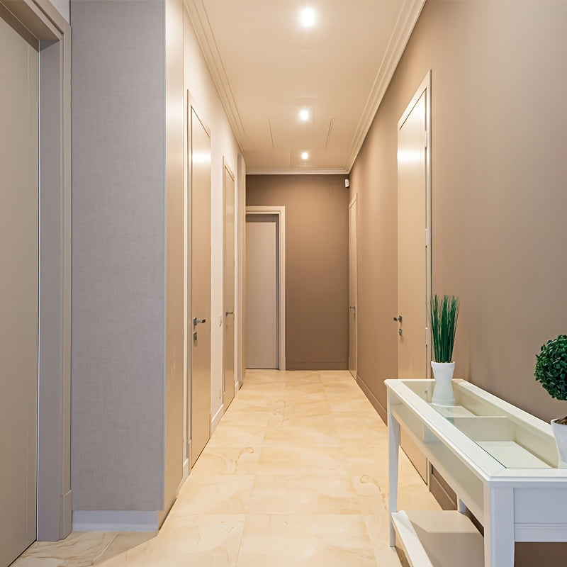 2-Pack LED Moisture-Proof Ceiling Lights, 12W/18W, 1080/1710 Lumens, 4000K, Semi-Flush Mount, Plastic, Powder Coated Finish, Hard-Wired, 220-240V, for Basement, Hallway, Balcony, Staircase - Modern Style, No Accessories Included