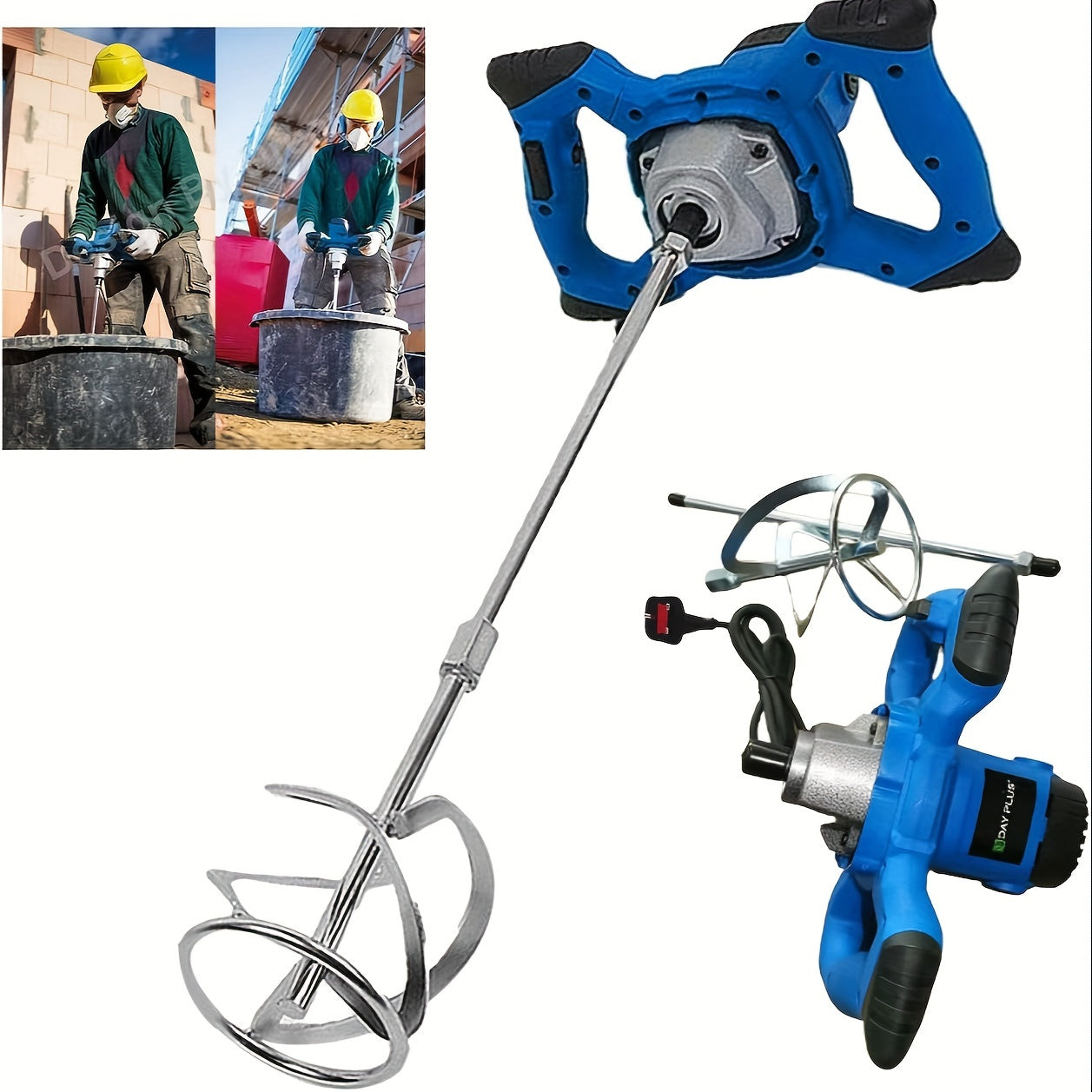 Heavy Duty Electric Paddle Plaster Plastering Mortar Paint Mixer 240V Volt Stirrer 6 Gear for Halloween, Christmas Gift, Construction Equipment, Drywall Mixing, Industrial Mixer, Professionalgrade, Metal Gearbox, Sturdy Build